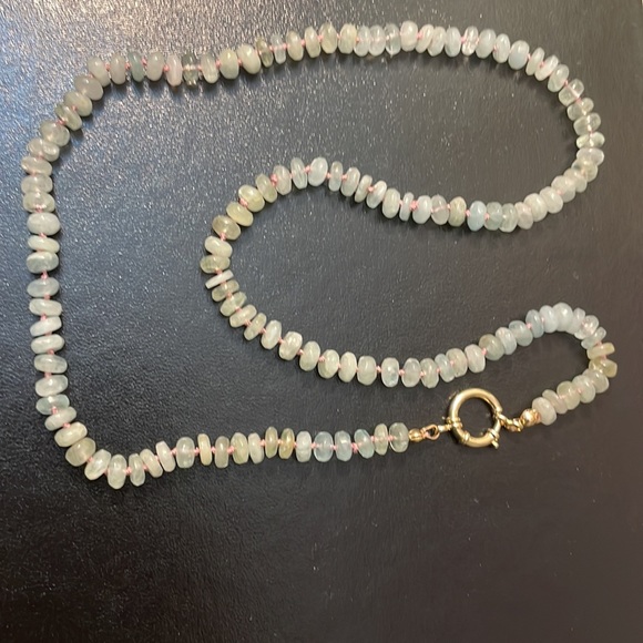 ☘️☘️Host Pick☘️☘️ 20” aquamarine 14kt Solid gold sailor clasp and charm - Picture 8 of 8